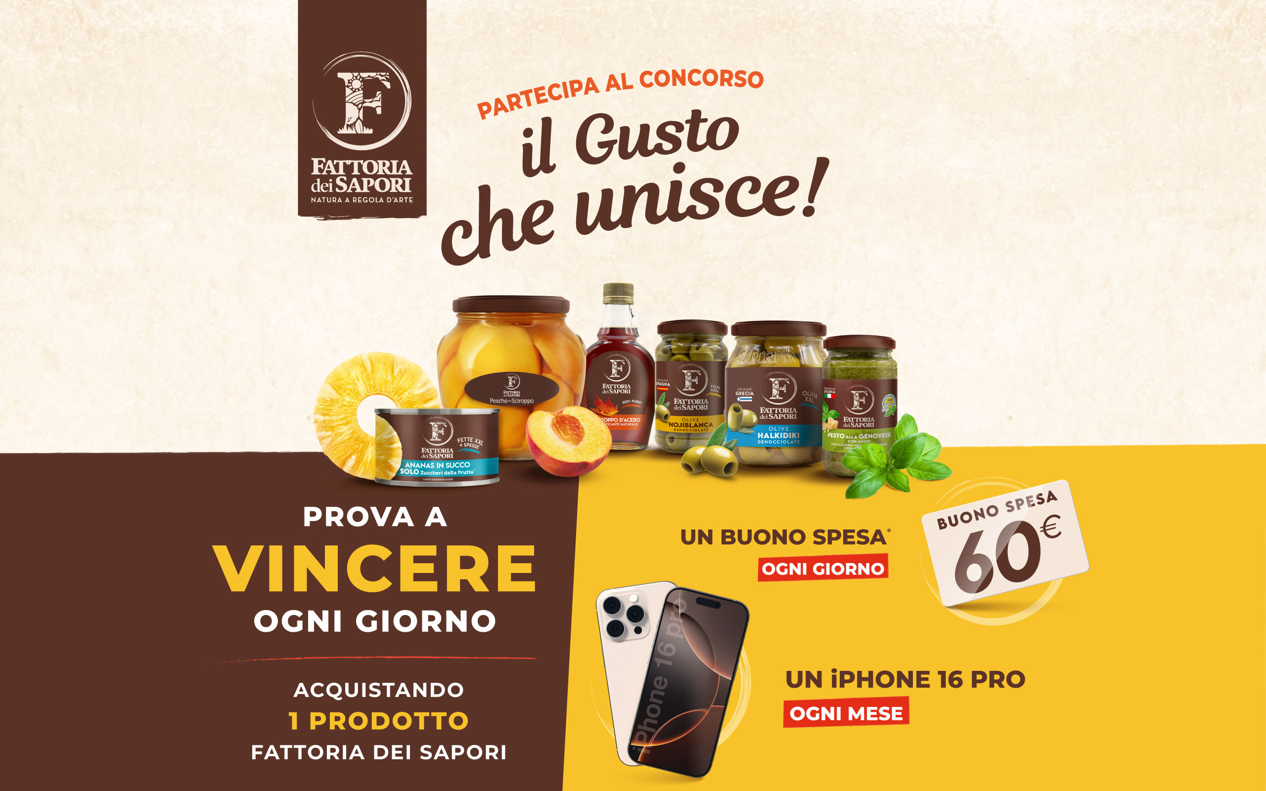 Partecipa al concorso Il Gusto che Unisce, prova a vincere buoni spesa da 60€ e iPhone 16 Pro
